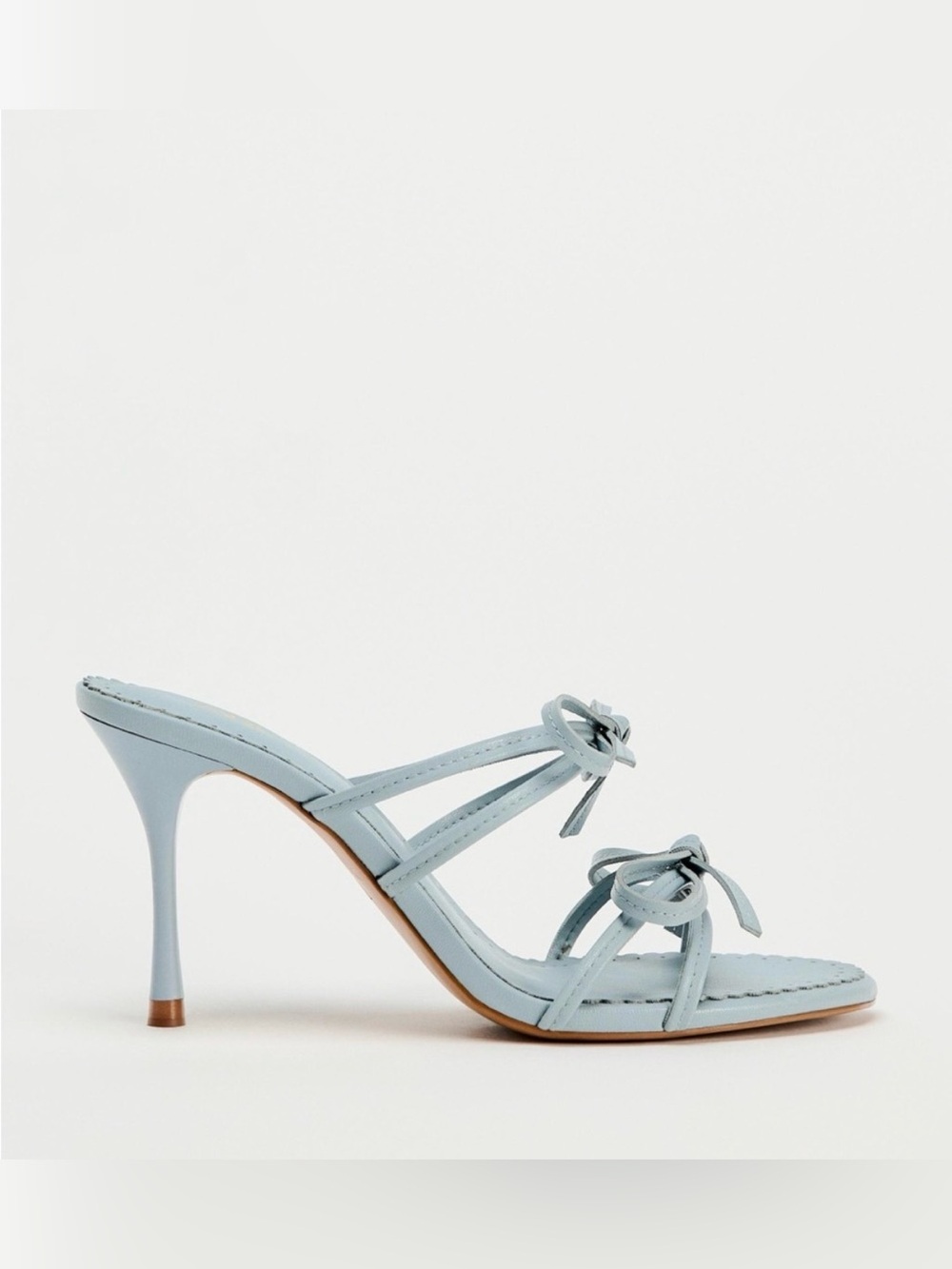 ZARA baby blue heels with bows